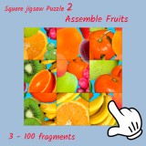 Square jigsaw Puzzle 2 - Assemble Fruits