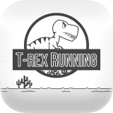 T-Rex Running Black and White